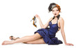 Foto: girl in a blue dress girl in a blue dress