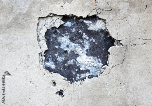 Photo: hole in the concrete hole in the concrete