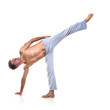 Man is making yoga