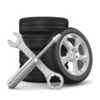 Illustration: Car service. Isolated 3D image Car service. Isolated 3D image