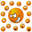 basket ball with many expressions