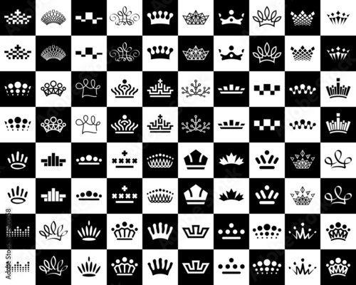 Vector: crown icons design set crown icons design set