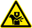 Warnschild Warnzeichen Handverletzung Fingerverletzung