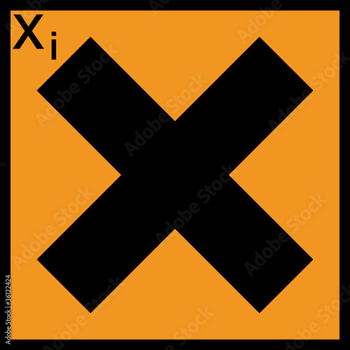 Vector: Gefahrstoffzeichen Reizende Stoffe X Etikett Symbol Gefahrstoffzeichen Reizende Stoffe X Etikett Symbol