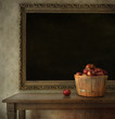 Fresh apples on wooden table