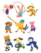 cartoon animal sport player