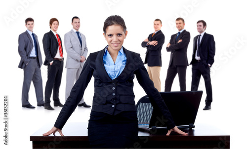 Photo: business woman and her team business woman and her team