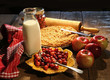 Freshly baked apple and cranberry pie