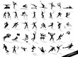 Sporting black silhouettes in vector