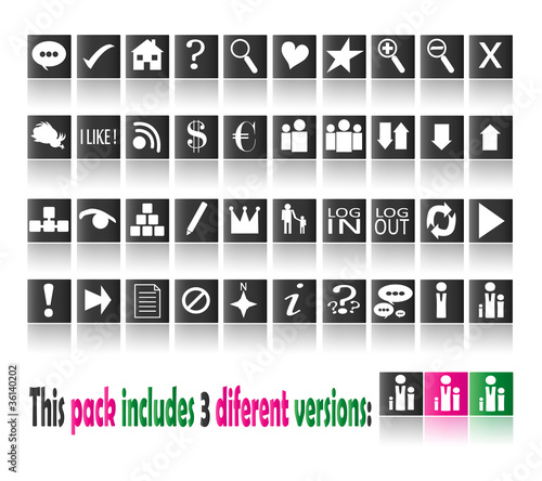 Vector: Web 2.0 Buttons pack (3 diferents colours) Web 2.0 Buttons pack (3 diferents colours)