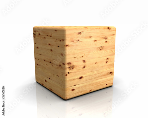Illustration: 3D Holzwürfel abgerundet - Zirbe 3D Holzwürfel abgerundet - Zirbe