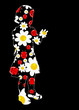 young girl with daisy and ladybug illustration