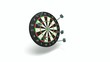 Darts putting into a black target on a white background Darts putting into a black target on a white background
