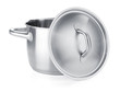 Opened stainless steel pot Opened stainless steel pot