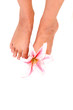 The feet of a girl.