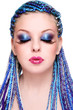 Beauty with blue hair