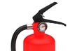 Red fire extinguisher on a white background