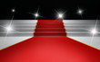 Flashing  lights over the red carpet big party night  awards