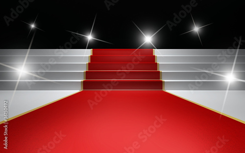 Illustration: Flashing lights over the red carpet big party night awards Flashing lights over the red carpet big party night awards