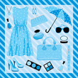 Fashion set in blue tones. vector