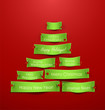Paper cuts in the shape of Christmas tree. Paper cuts in the shape of Christmas tree.