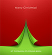 Creative Christmas tree formed from curled corner paper.