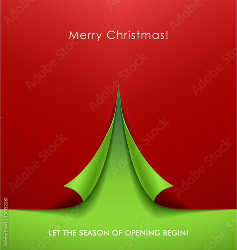Vector: Creative Christmas tree formed from curled corner paper. Creative Christmas tree formed from curled corner paper.