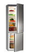 Two door INOX refrigerator isolated on white