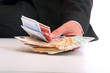 Business man with euro banknotes Business man with euro banknotes