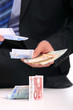 Business man with euro banknotes Business man with euro banknotes