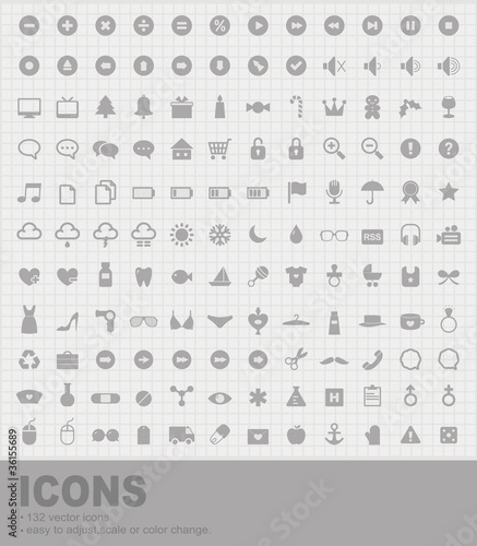 Vector: Pack of 132 Icons Pack of 132 Icons