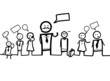 Group of business people  with speech bubbles