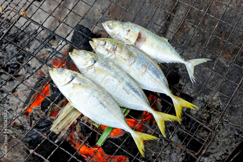 Photo: fish grill on grilling sticks fish grill on grilling sticks