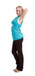 Slender girl does workout
