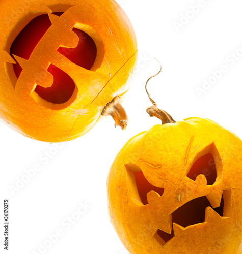 Photo: Halloween pumpkin isolated on white background Halloween pumpkin isolated on white background