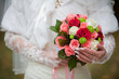 Bride with bouquet, closeup Bride with bouquet, closeup