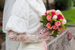 Bride with bouquet, closeup Bride with bouquet, closeup