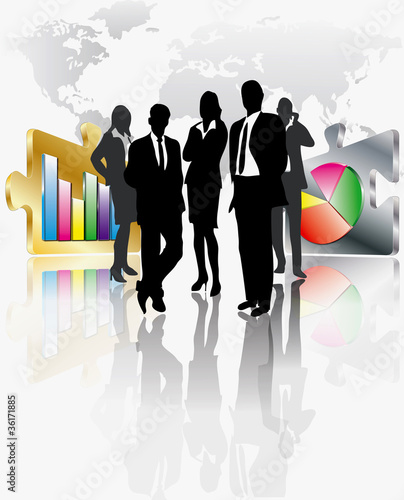 Vector: Business People and Graphs Business People and Graphs
