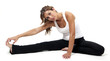 A beautiful young woman stretching