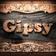 Golden word on wood
