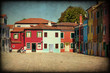 Burano, Venezia, texture retro