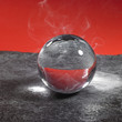 crystal ball on stone surface