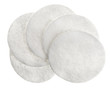 Cotton round cosmetic pads, isolated on white Cotton round cosmetic pads, isolated on white