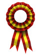Spanish cockade , escarapela ,isolated on white