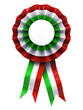 Italian cockade ,coccarda , isolated on white
