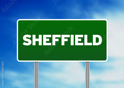 Illustration: Green Road Sign - Sheffield, England Green Road Sign - Sheffield, England