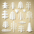 Christmas trees of white paper Christmas trees of white paper
