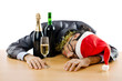 Drunken businessman after office christmas party