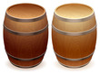Wooden barrels.