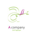 Logo letter A , with bird # Vector